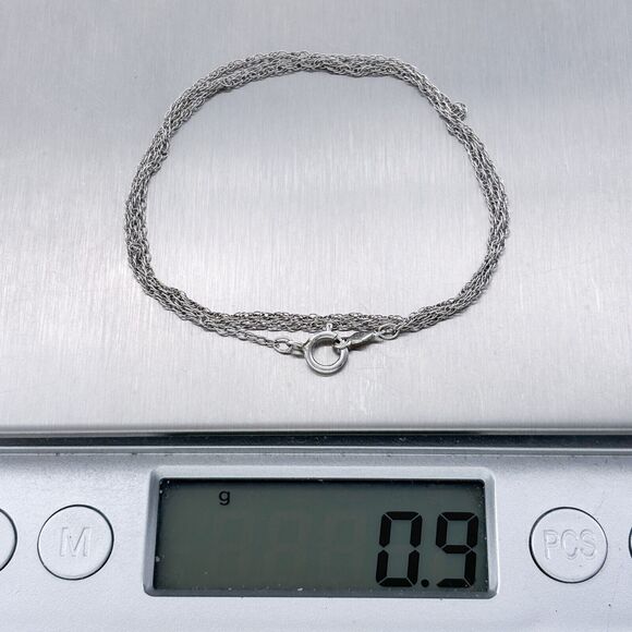 Vintage India Sterling Silver 925 1.0mm Chain Link Necklace 18" - Picture 3 of 3